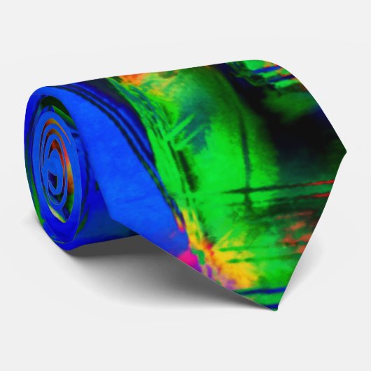 Kleurrijke groene gekleurde vierkantjes, verkeerde stropdas (Opgerold)