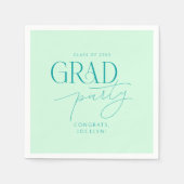 Kleurrijke groene gepersonaliseerde minimalistisch servet (Voorkant)