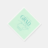 Kleurrijke groene gepersonaliseerde minimalistisch servet (Hoek)