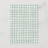 Kleurrijke Groene Gingham 1e Verjaardag Bedankkaart (Achterkant)