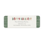 Kleurrijke Groene Holiday Return Address Envelope Etiket (Voorkant)