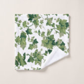 Kleurrijke groene Ivy op witte achtergrond Bad Handdoek (Wasdoekje)