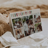 Kleurrijke groene kerst, vijf foto gevolgd door vi feestdagen kaart