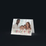 Kleurrijke groene kerst vol volledige foto feestdagen kaart<br><div class="desc">Deze kleurrijke, groene kerst met volledige fotovakantiekaart is perfect voor uw leuke, creatieve kerstcadeautje. Het is een uniek, speels modern lettertype in rood, boho tan, en licht en donkergroen, maken een gelukkig seizoensgebonden gevoel mogelijk. Als je de donkere winter van je geliefden wilt ophelderen met een schattige feestvreugde, dan heb...</div>