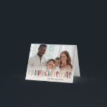 Kleurrijke groene kerst vol volledige foto feestdagen kaart<br><div class="desc">Deze kleurrijke, groene kerst met volledige fotovakantiekaart is perfect voor uw leuke, creatieve kerstcadeautje. Het is een uniek, speels modern lettertype in rood, boho tan, en licht en donkergroen, maken een gelukkig seizoensgebonden gevoel mogelijk. Als je de donkere winter van je geliefden wilt ophelderen met een schattige feestvreugde, dan heb...</div>