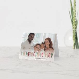 Kleurrijke groene kerst vol volledige foto feestdagen kaart