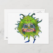 kleurrijke groene kiem briefkaart (Voorkant / Achterkant)