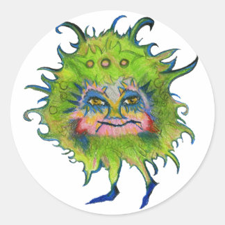 kleurrijke groene kiem ronde sticker