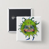 kleurrijke groene kiem vierkante button 5,1 cm (Voorkant /achterkant)
