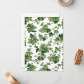 Kleurrijke Groene Klimklimklimop op Witte BG Notitiekaartje (Voorkant / Achterkant in situ)