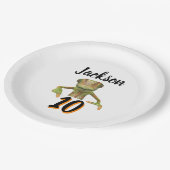 Kleurrijke Groene & Oranje Hagedis Verjaardagsfees Papieren Bordje (Gekanteld)