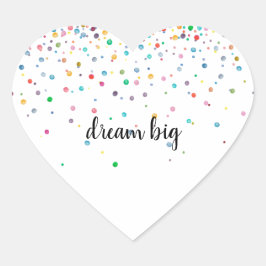 Kleurrijke groene rood blauw geel Confetti Stippen Hart Sticker