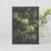 Kleurrijke Groene Rustieke Tomaat Dinerfeest Kaart (Staand voorkant)