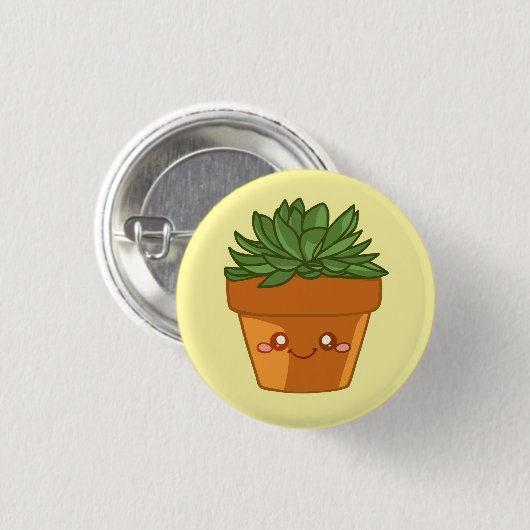 Kleurrijke Groene Sappige Planter Centrumstuk Ronde Button 3,2 Cm (Voorkant /achterkant)