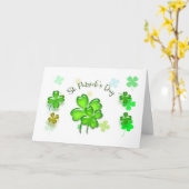 Kleurrijke groene Shamrocks St. Patrick's Day Kaart (Gele Bloem)