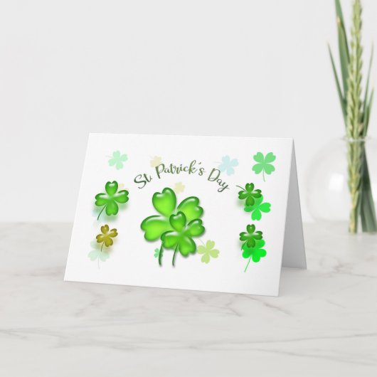 Kleurrijke groene Shamrocks St. Patrick's Day Kaart (Voorkant)