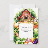 Kleurrijke Groenten Boeren Markt Verjaardag Bedankkaart (Voorkant)