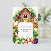 Kleurrijke Groenten Boeren Markt Verjaardag Bedankkaart (Staand voorkant)