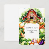 Kleurrijke Groenten Boeren Markt Verjaardag Bedankkaart (Voorkant / Achterkant)