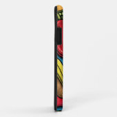 Kleurrijke groenten en fruit op blauw Case-Mate iPhone case (Achterkant/rechts)