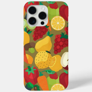 Kleurrijke Groenten en Fruit Patroon Telefoonhoes iPhone 15 Pro Max Hoesje