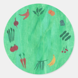 Kleurrijke groenten en fruit Stickers