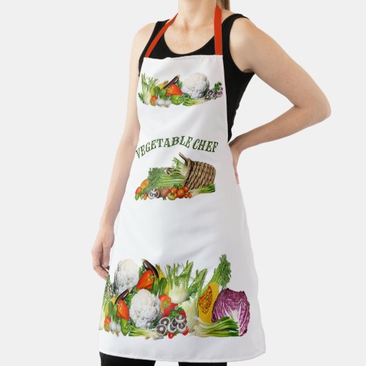 Kleurrijke Groenten Groente Chef Custom Tekst Schort (Insitu)