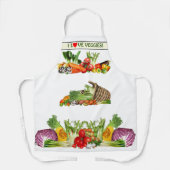Kleurrijke groenten Ik hou van groenten Aangepaste Schort (Voorkant)