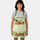 Kleurrijke groenten Ik hou van plantaardige aangep Schort (Insitu)