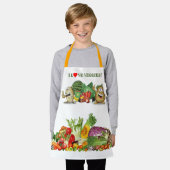 Kleurrijke groenten Ik hou van plantaardige aangep Schort (Gedragen)