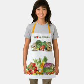 Kleurrijke groenten Ik hou van plantaardige aangep Schort (Insitu)