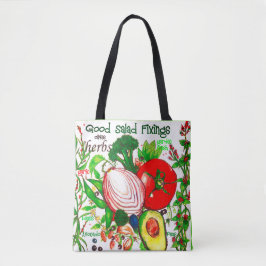 Kleurrijke groenten kunst winkelen tote bag