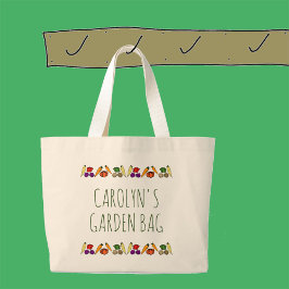 Kleurrijke groenten met jouw naam, tuin grote tote bag
