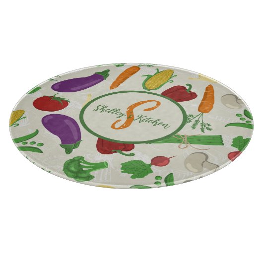 Kleurrijke groenten snijplank (Hoek)