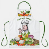 Kleurrijke groenten Vegan Chef Custom tekst Schort (Voorkant)