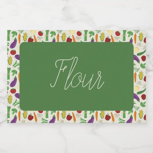 Kleurrijke groenten voedselcontainer etiket (Enkel label)