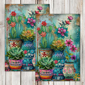 KLEURRIJKE GROEP BLOEIENDE SAPPIGMENTEN DECOUPAGE TISSUEPAPIER