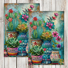 KLEURRIJKE GROEP BLOEIENDE SAPPIGMENTEN DECOUPAGE TISSUEPAPIER