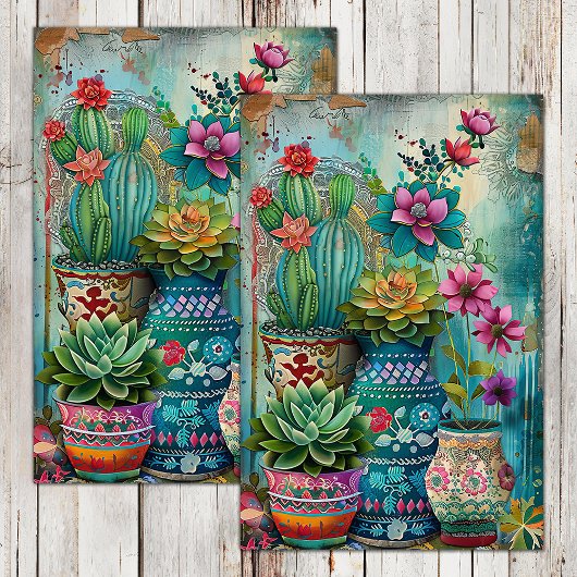 KLEURRIJKE GROEP BLOEIENDE SAPPIGMENTEN DECOUPAGE TISSUEPAPIER