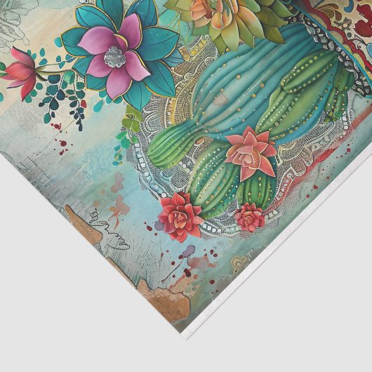 KLEURRIJKE GROEP BLOEIENDE SAPPIGMENTEN DECOUPAGE TISSUEPAPIER (Detail)