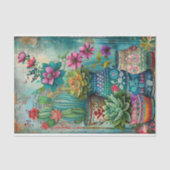 KLEURRIJKE GROEP BLOEIENDE SAPPIGMENTEN DECOUPAGE TISSUEPAPIER (Voorkant)