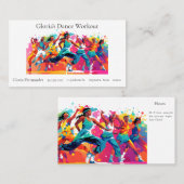 Kleurrijke groep oefening klasse visitekaartje (Voorkant / Achterkant)