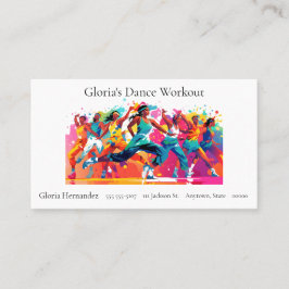 Kleurrijke groep oefening klasse visitekaartje