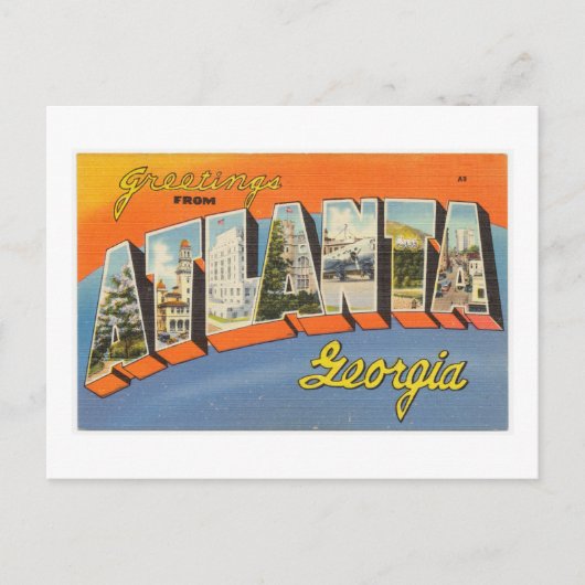  kleurrijke groeten uit Atlanta Georgia Briefkaart (Voorkant)