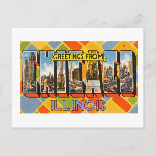  kleurrijke groeten uit Chicago Illinois Briefkaart (Voorkant)