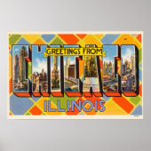  kleurrijke groeten uit Chicago Illinois Poster (Voorkant)