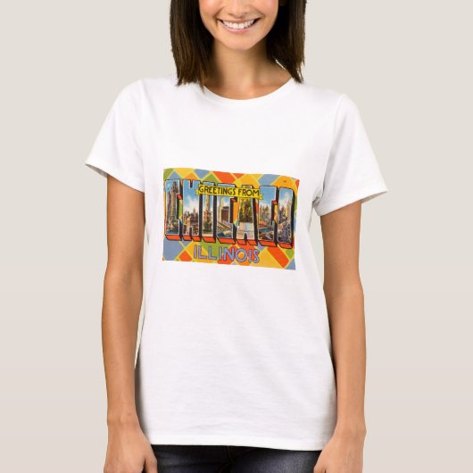 kleurrijke groeten uit Chicago Illinois T-shirt (Voorkant)
