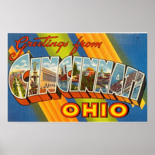  kleurrijke groeten uit Cincinnati Ohio Poster (Voorkant)