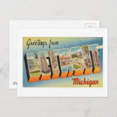 kleurrijke groeten uit Detroit Michigan Briefkaart (Voorkant / Achterkant)