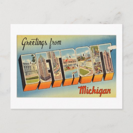 kleurrijke groeten uit Detroit Michigan Briefkaart (Voorkant)
